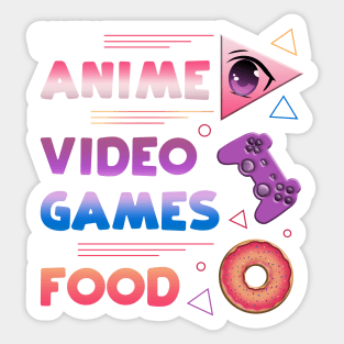 Watch Anime Play Video Games Eat Food Sticker